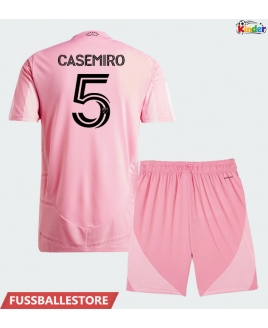 Günstige Inter Miami Casemiro #5 Heimtrikotsatz Kinder 2026-27 Kurzarm (+ Kurze Hosen)
